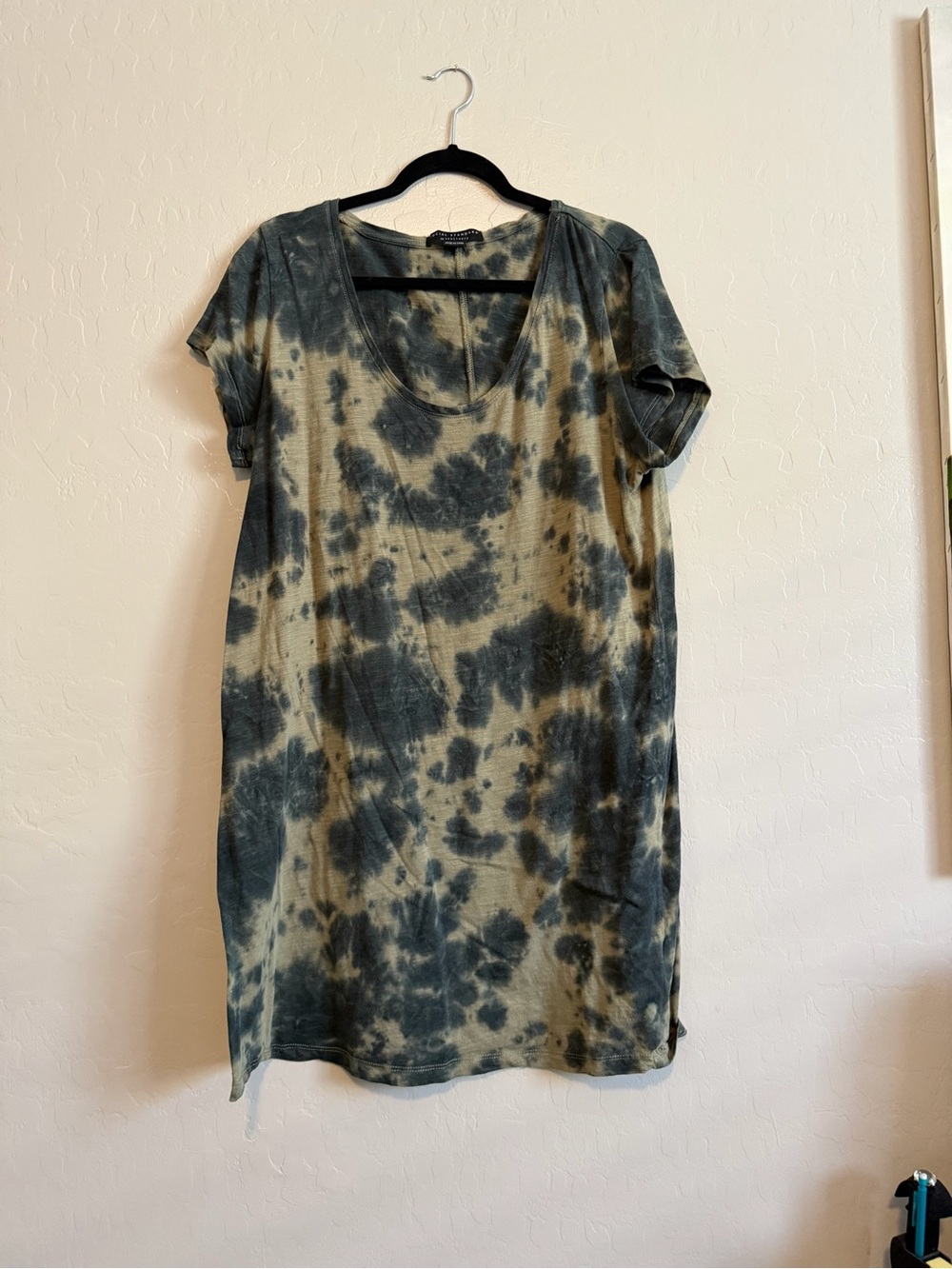 Tie-Dye Mini Dress in Olive and Black